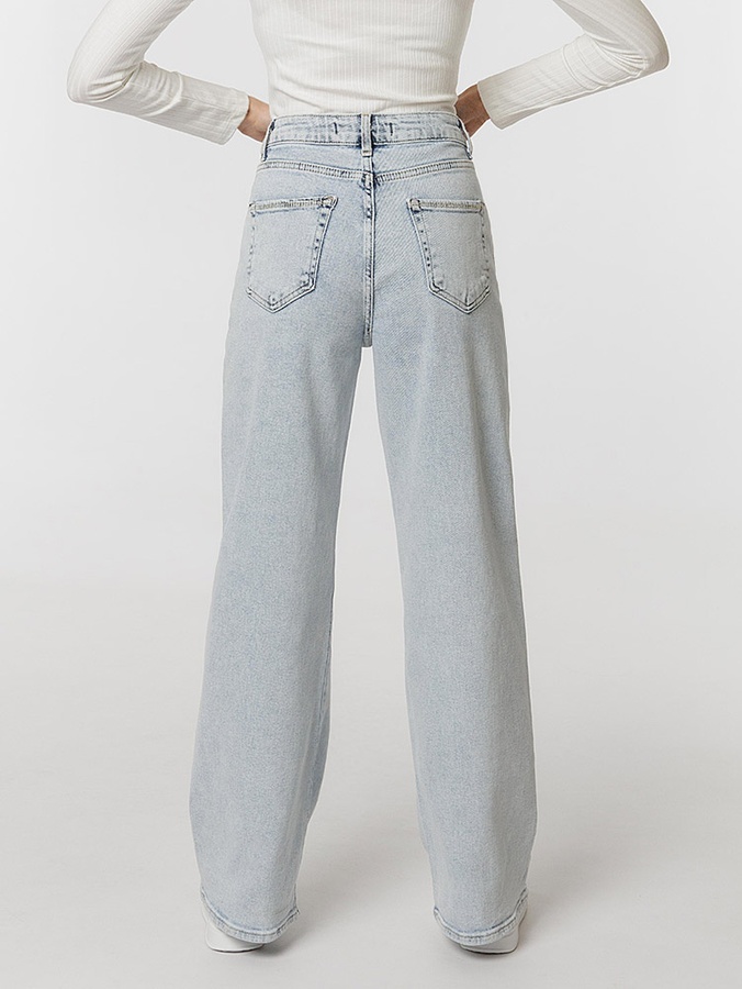 Жіночі джинси палаццо 40 колір блакитний ЦБ-00217700 SKT000903135 фото