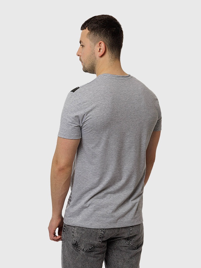 Чоловіча футболка регуляр 52 колір сірий ЦБ-00216055 SKT000899858 фото