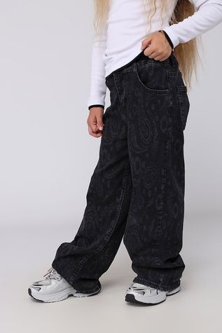 Джинсы wide leg для девочки цвет черный 140 ЦБ-00282010 фото