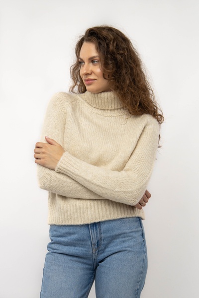 Жіночий светр 48 колір бежевий ЦБ-00233293 SKT000941192 фото
