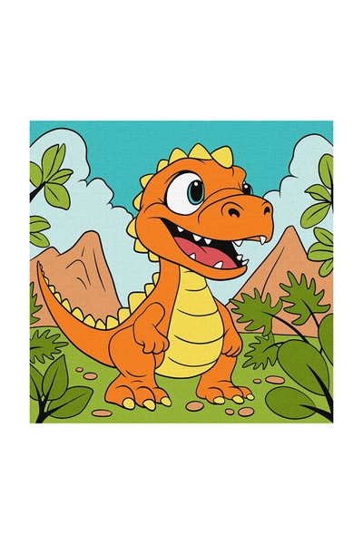 Набор для росписи по номерам - "Забавный динозавр" цвет разноцветный ЦБ-00249832 SKT000991958 фото