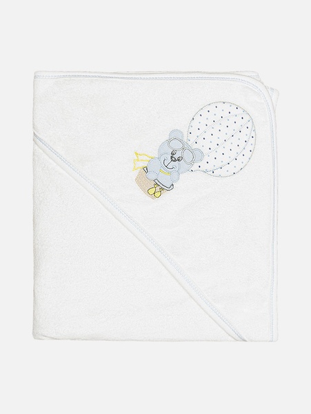 Рушник для купання хлопчика "Ведмедик" колір білий ЦБ-00184794 SKT000610628 фото