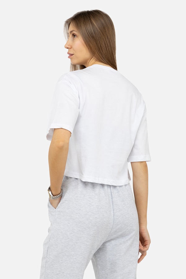 Жіноча футболка з коротким рукавом 50 колір білий ЦБ-00246948 SKT000985740 фото