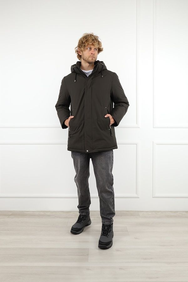 Куртка коротка зимова чоловіча колір коричневий 46 ЦБ-00297629 фото