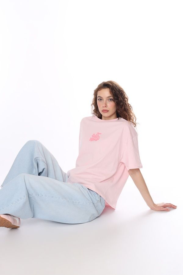 Футболка с коротким рукавом женская цвет розовый 44