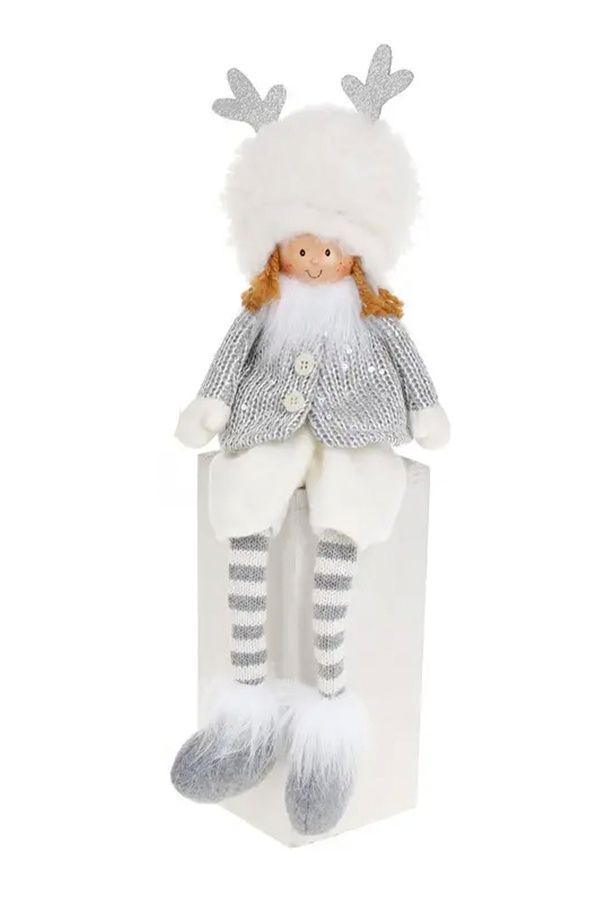 Мягкая новогодняя игрушка "Ребенок в оленьей шапке" ЦБ-00286962 фото