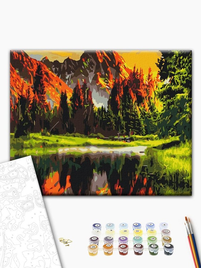Картина по номерам "Закат в горной долине" цвет разноцветный ЦБ-00234091 SKT000943325 фото