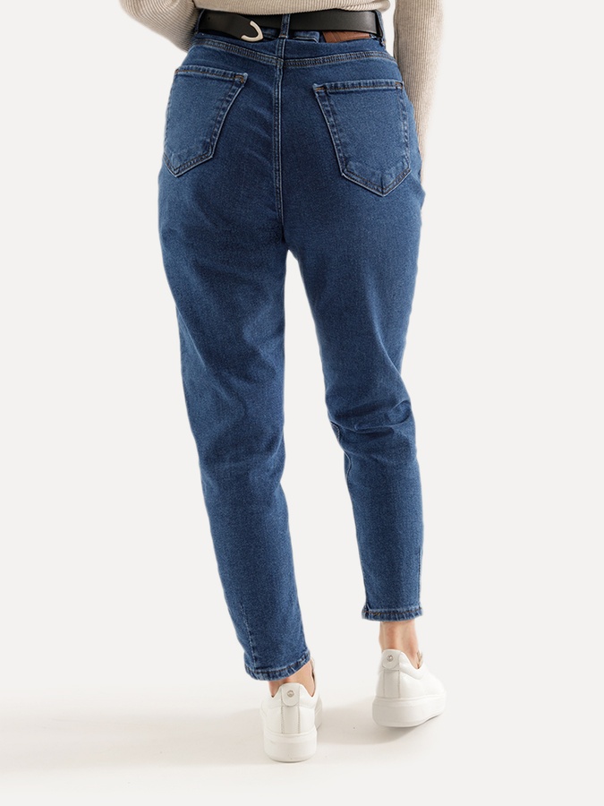 Жіночі джинси-болони 38 колір темно-синій ЦБ-00228359 SKT000929044 фото
