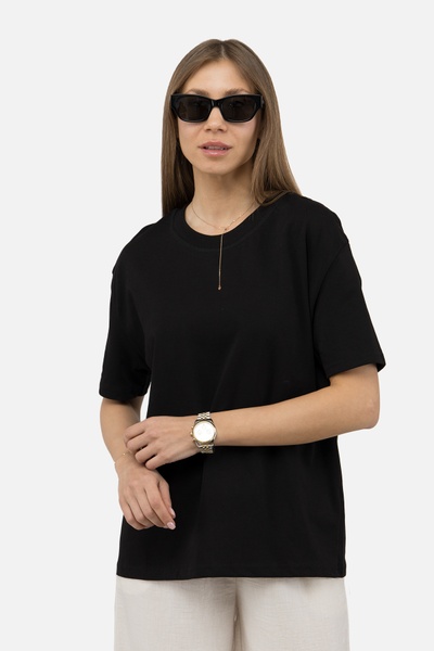 Женская футболка с коротким рукавом 46 цвет черный ЦБ-00251030 SKT000995245 фото