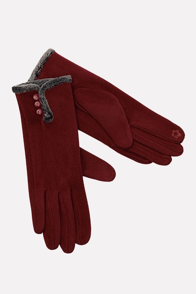 Женские перчатки 8.5 цвет бордовый ЦБ-00197574 SKT000862102 фото
