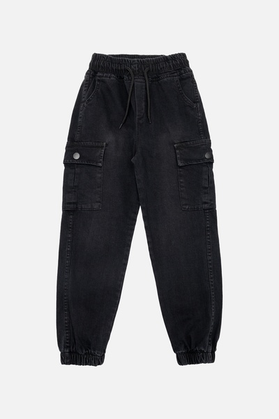 Джогеры джинсовые для мальчика 140 цвет черный ЦБ-00243882 SKT000969649 фото