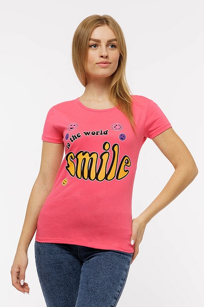 Женская футболка 42 цвет розовый ЦБ-00191993 SKT000847694 фото