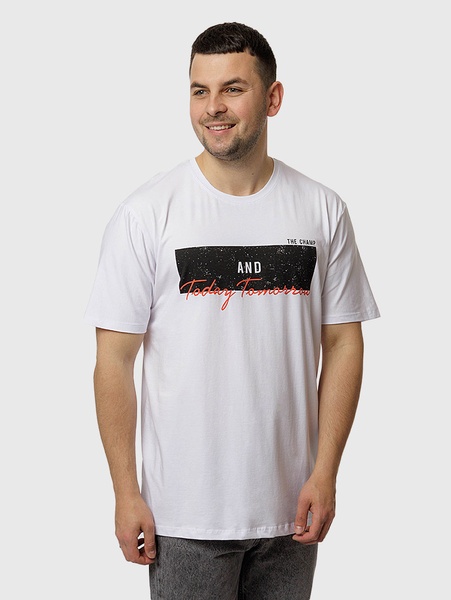 Мужская футболка регуляр 60 цвет белый ЦБ-00218797 SKT000905361 фото