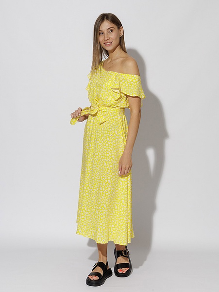 Жіноча довга сукня 46 колір жовтий ЦБ-00219263 SKT000906832 фото
