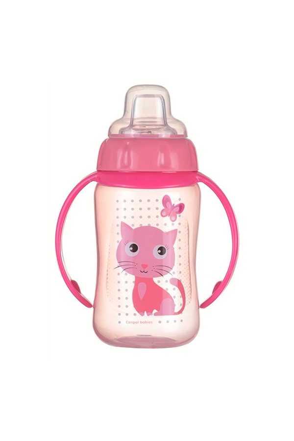 Тренувальна кружка з силіконовим носиком Cute Animals "Котик" колір рожевий ЦБ-00197721 SKT000861711 фото