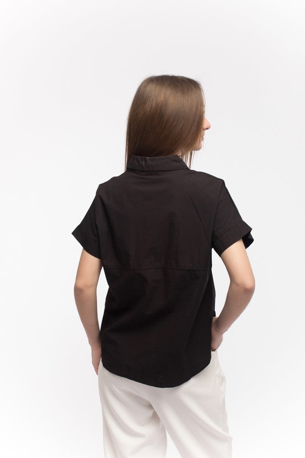 Сорочка жіноча з коротким рукавом 42 колір чорний ЦБ-00149811 SKT000512298 фото