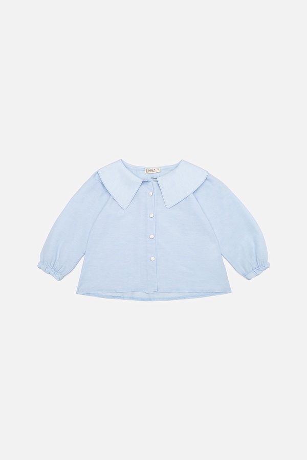Блуза з довгим рукавом для дівчинки 104 колір блакитний ЦБ-00243482 SKT000968120 фото