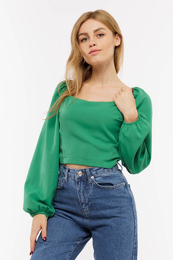 Жіноча блуза 42 колір зелений ЦБ-00191096 SKT000844782 фото