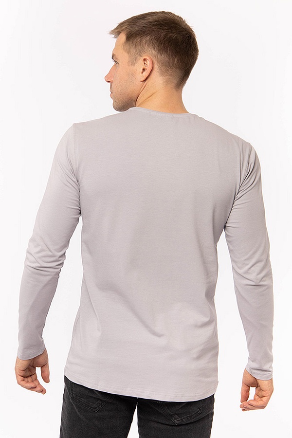 Мужская футболка с длинным рукавом 44 цвет светло-серый ЦБ-00197541 SKT000861314 фото