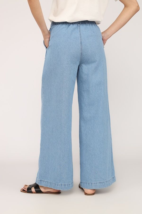 Джинсы wide leg женские цвет голубой 52 ЦБ-00271919 фото