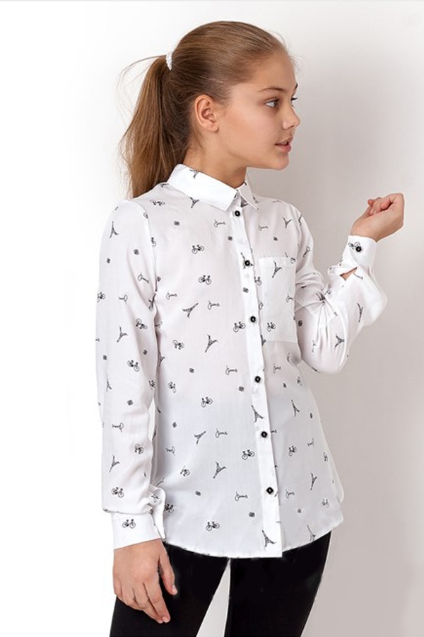 Блуза на дівчинку 146 колір білий ЦБ-00159498 SKT000539047 фото