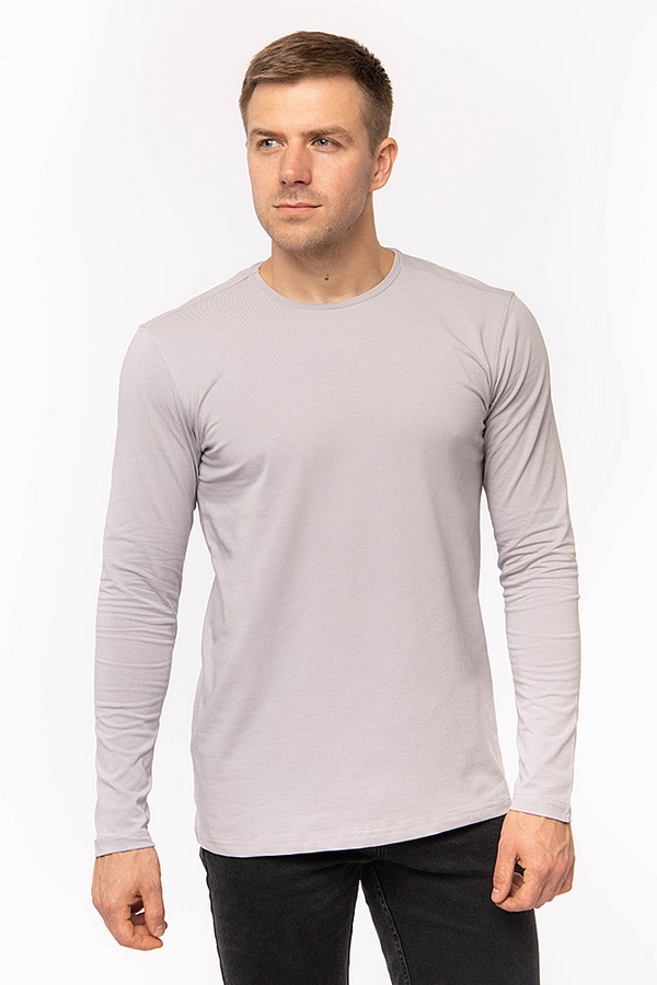 Чоловіча футболка з довгим рукавом 44 колір світло-сірий ЦБ-00197541 SKT000861314 фото