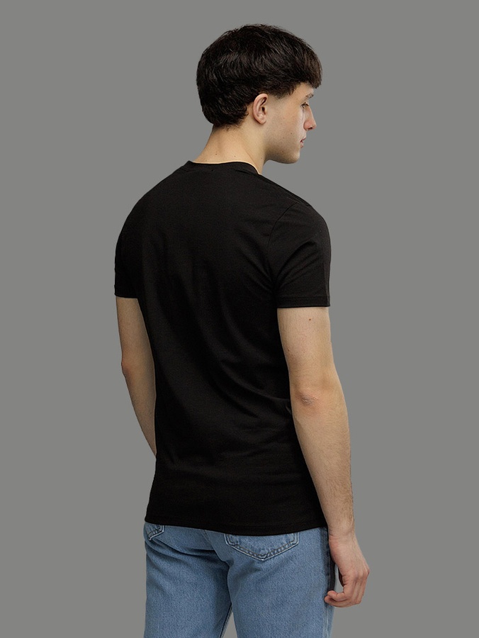 Чоловіча футболка регуляр 52 колір чорний ЦБ-00216060 SKT000899883 фото