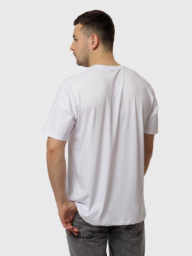 Чоловіча футболка регуляр 60 колір білий ЦБ-00218797 SKT000905361 фото