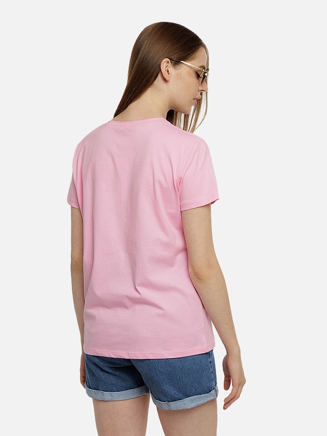 Жіноча футболка регуляр 46 колір рожевий ЦБ-00219315 SKT000907085 фото