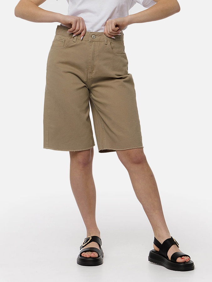Жіночі середні джинсові шорти 40 колір кавовий ЦБ-00214132 SKT000895679 фото