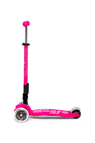 Самокат MICRO серии "Maxi Deluxe LED цвет розовый ЦБ-00251176 SKT000995942 фото