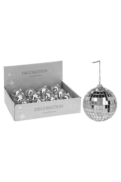 Прикраса новорічна ялинкова, у формі диско-кулі колір срібний ЦБ-00181554 SKT000601952 фото
