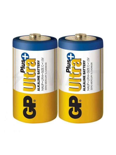 Батарейка GP ULTRA+ALKALINE 1.5V 14AUP-S2, LR14,C, Цена за 1 шт цвет разноцветный ЦБ-00224937 SKT000921401 фото