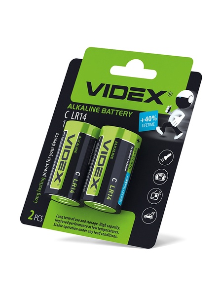 Батарейки Videx лужні LR14/C pcs блістер Ціна за 1 шт колір різнокольоровий ЦБ-00109035 SKT000434957 фото