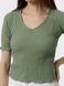 Женская блуза жатка с коротким рукавом 44 цвет мятный ЦБ-00219038 SKT000906086 фото 2