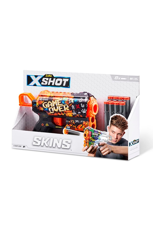 Быстрострельный бластер X-SHOT Skins Flux Game Over цвет разноцветный ЦБ-00252025 SKT000997943 фото