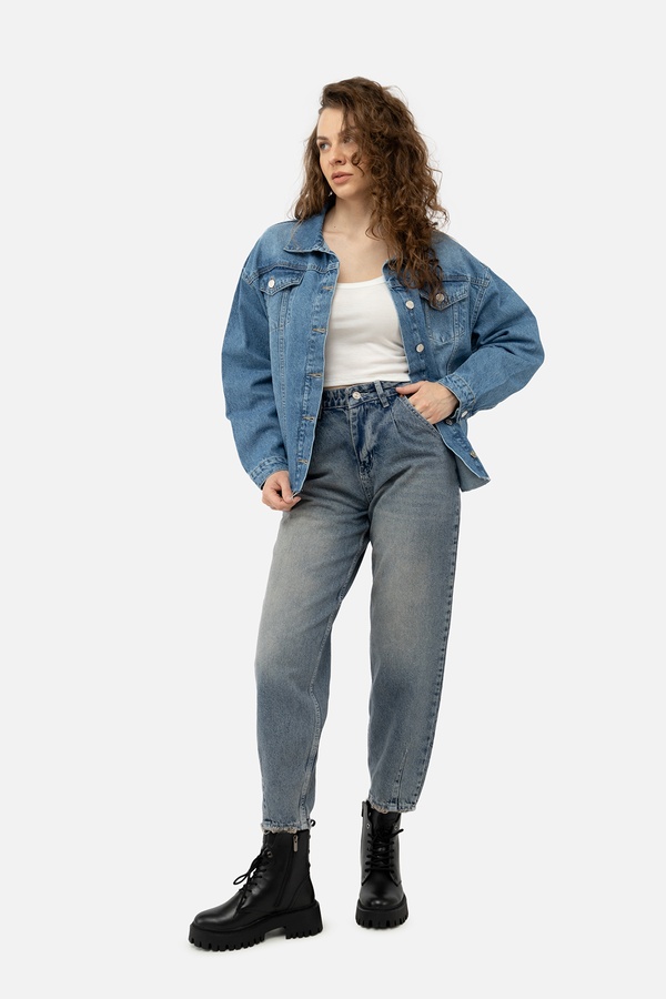 Жіночі джинси 44 колір синій ЦБ-00243939 SKT000969928 фото