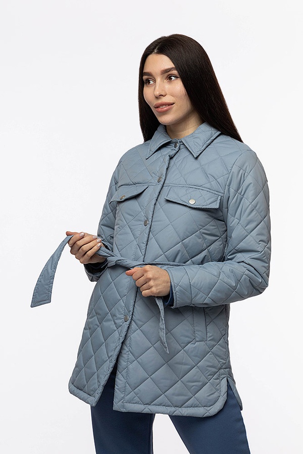 Жіноча стьобана куртка 44 колір блакитний ЦБ-00206946 SKT000882068 фото