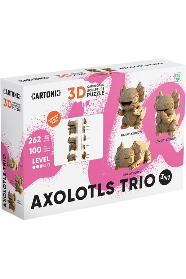 Картонний конструктор "Cartonic 3D Puzzle AXOLOTLS TRIO" Cartonic CARTTRIOAXOL ЦБ-00287126 фото