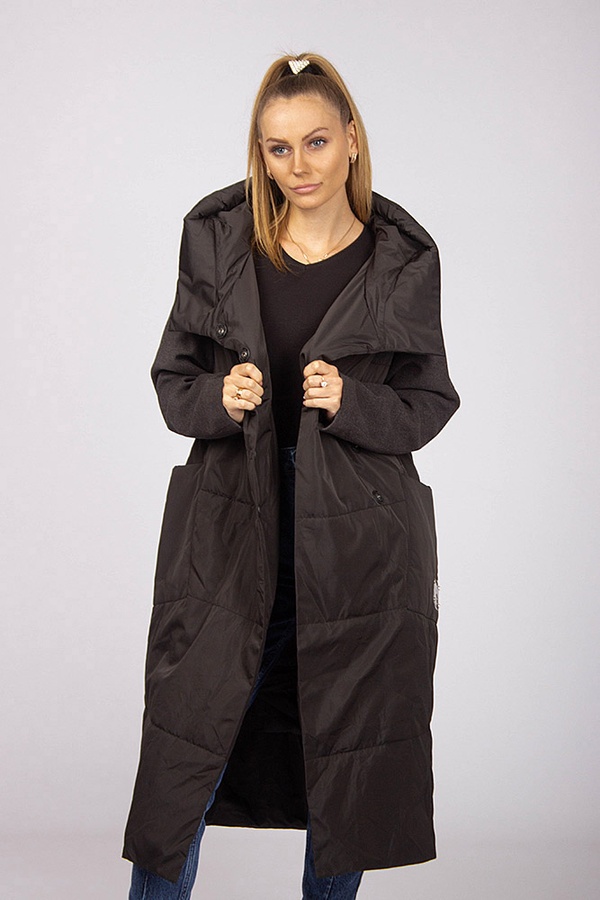 Куртка довга жіноча 44 колір чорний ЦБ-00169000 SKT000566760 фото