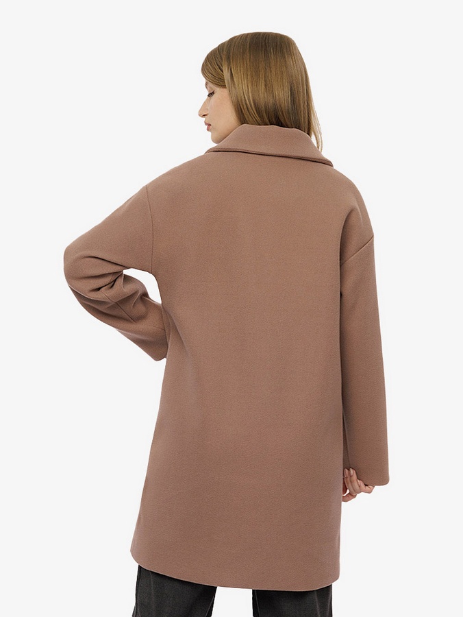 Женское демисезонное пальто оверсайз 48 цвет бежевый ЦБ-00210793 SKT000890762 фото