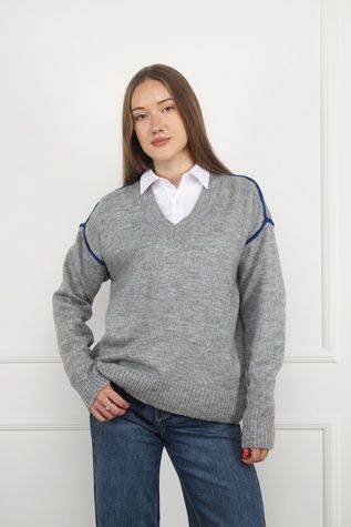 Джемпер жіночий колір сірий 50 ЦБ-00298866 фото
