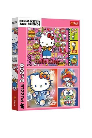 Пазли Trefl &laquo;2x200: Hello Kitty. Вітаю Кітті та друзів&raquo; Trefl 13336 ЦБ-00295296 фото