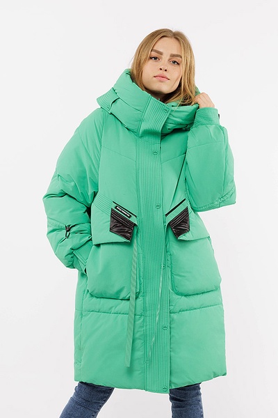 Жіноча куртка 46 колір зелений ЦБ-00195654 SKT000857717 фото