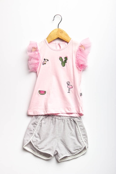 Костюм с шортами на девочку 92 цвет розовый ЦБ-00151522 SKT000517257 фото