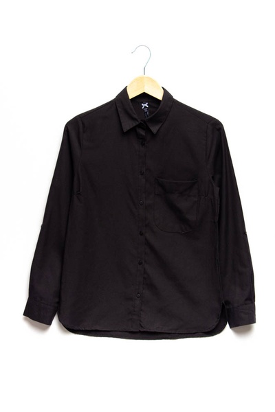 Рубашка женская прямая цвет черный ЦБ-00157402 SKT000533549 фото