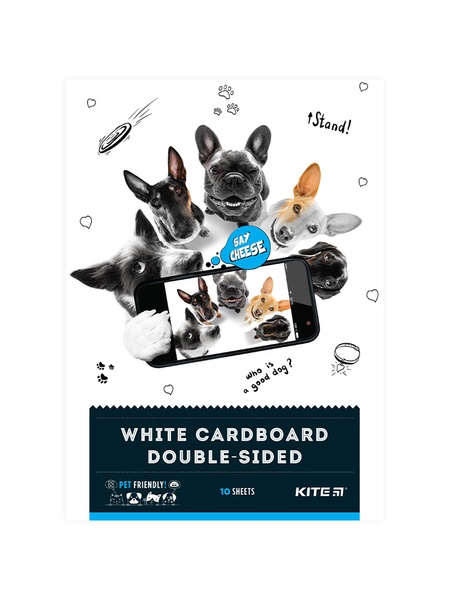 Картон білий 10 аркушів Kite Dogs колір різнокольоровий ЦБ-00223055 SKT000916565 фото
