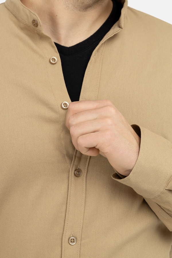 Чоловіча сорочка з довгим рукавом 44 колір бежевий ЦБ-00241591 SKT000961994 фото