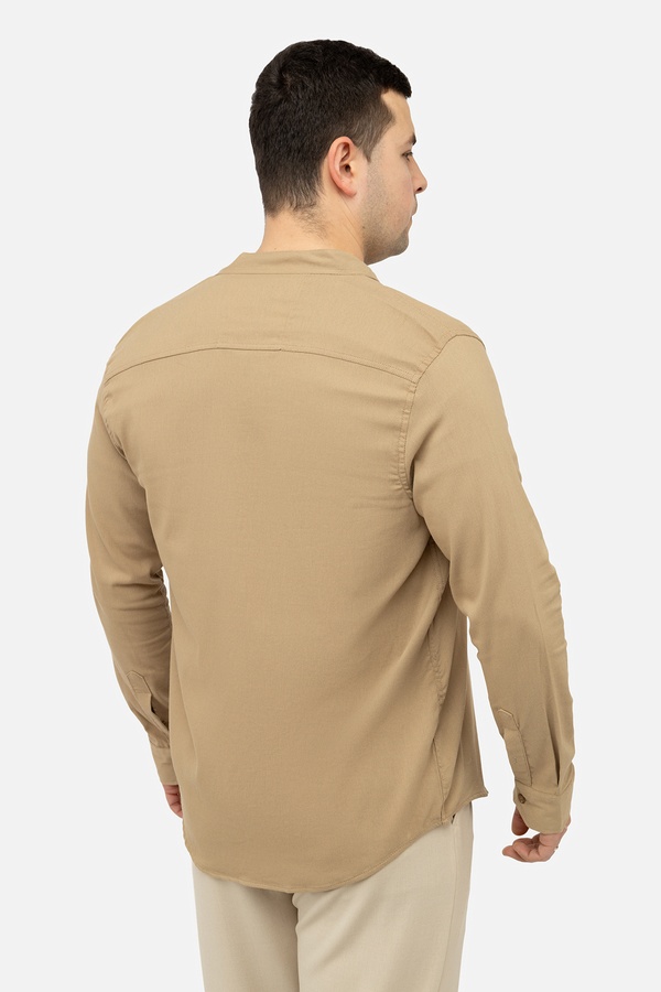 Чоловіча сорочка з довгим рукавом 44 колір бежевий ЦБ-00241591 SKT000961994 фото
