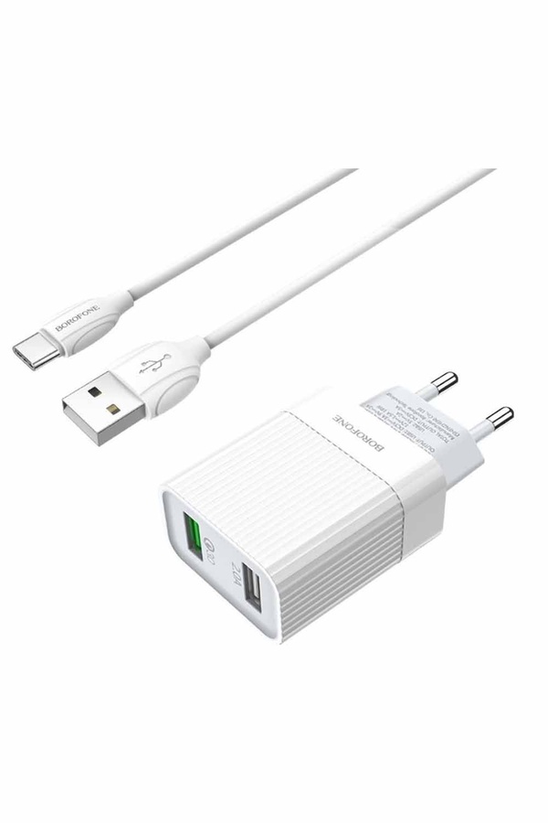 Зарядное устройство для Borofone BA39A 2 USB QC30 Type-C цвет белый ЦБ-00196959 SKT000860250 фото